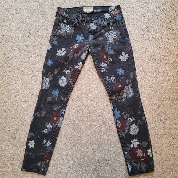 Current/Elliott Painted Floral Jeans - Picture 1 of 9